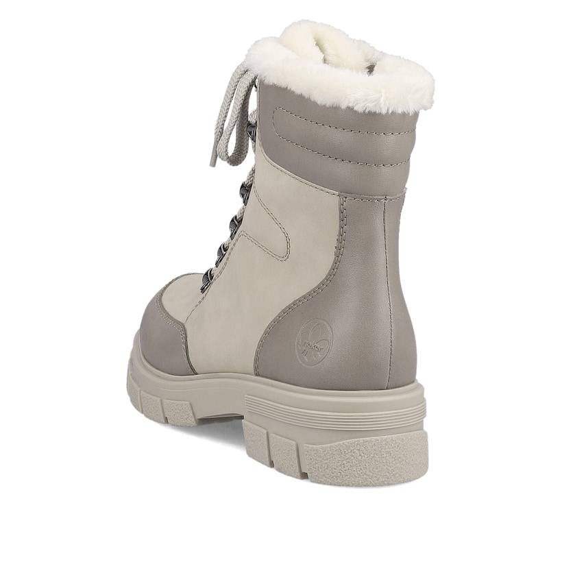Rieker Artikelnummer Z9109-62 Rieker Damen Schnürstiefel Hellbeige