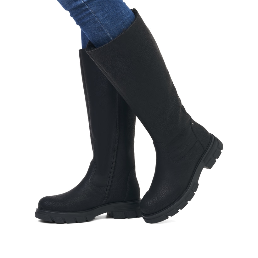 Rieker Artikelnummer Z9176-00 Rieker Damen Hochschaftstiefel Tiefschwarz