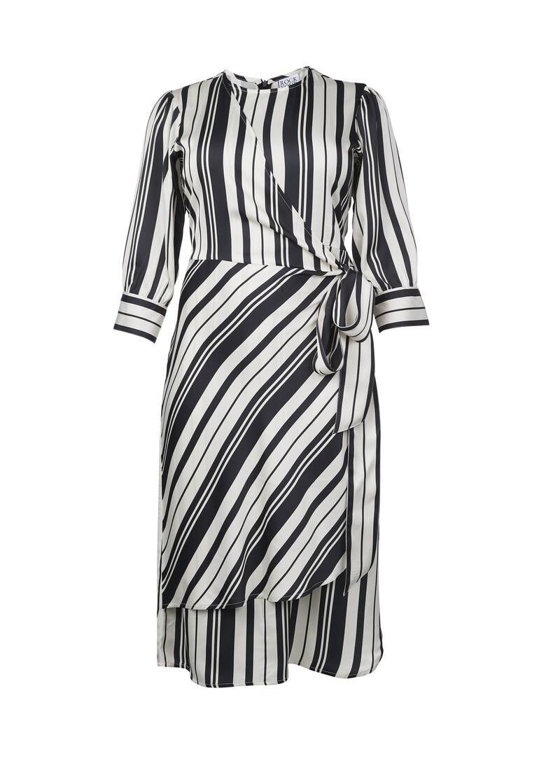 ROCK YOUR CURVES by Angelina Kleid in Schwarz Weiß gestreiftArtikelnummer RYC-LCAK-0407-903