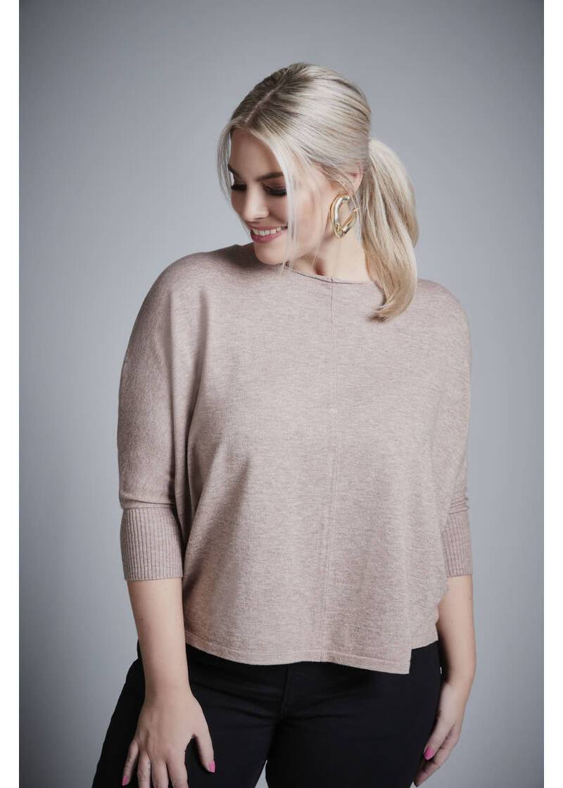 ROCK YOUR CURVES By Angelina Strickshirt In TaupeArtikelnummer RYC-LCAK-0646-102