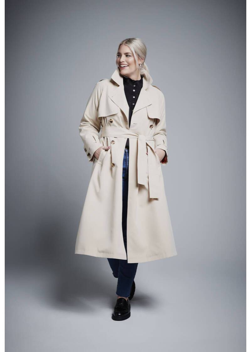 ROCK YOUR CURVES By Angelina Trenchcoat In EcruArtikelnummer RYC-LCAK-0496-101