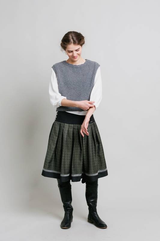 Rockmacherin Chrischtbomlobe Trachtenrock Aus Schimmernder Baumwollmisung