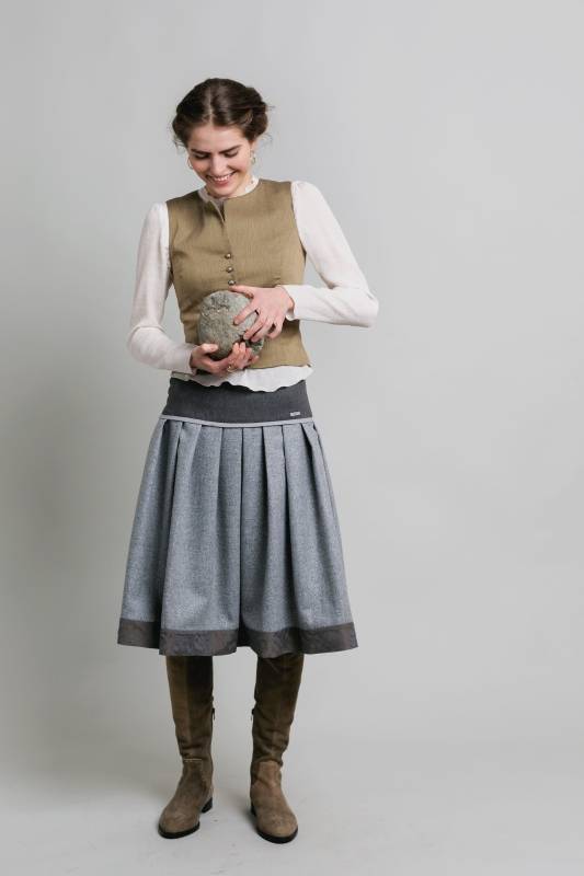 Rockmacherin Deddlesklöüs Trachtenrock Aus Traditionellem Loden Mit Silberfaden