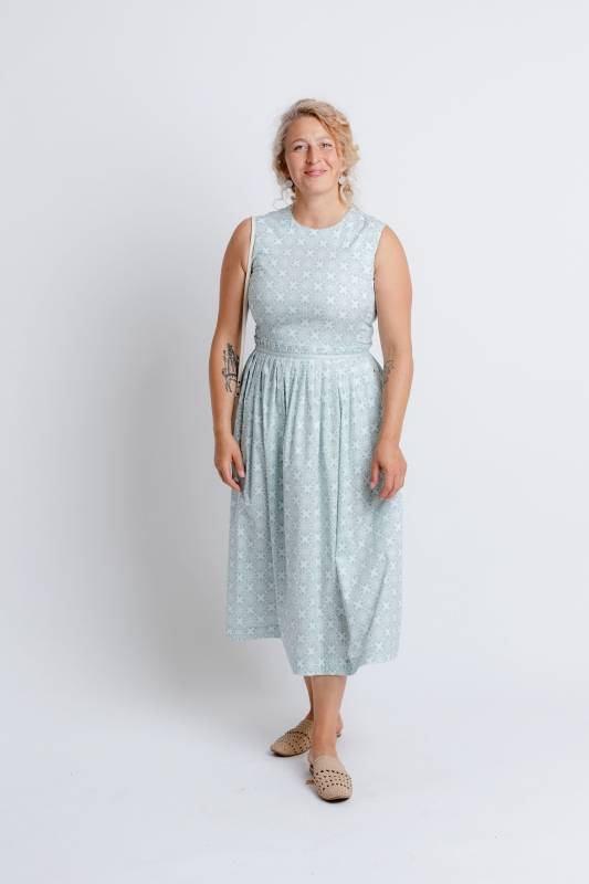 Rockmacherin Elfriede Kleid im Landhausstil mit Print auf elastischer Baumwolle