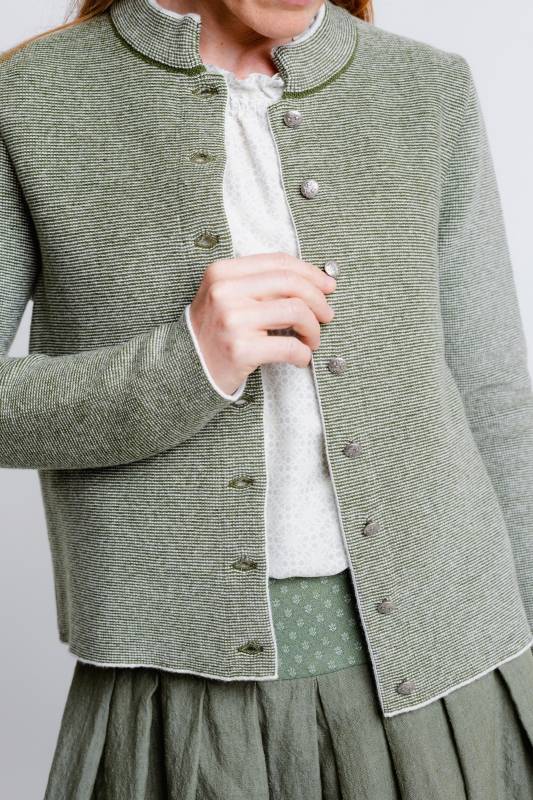 Rockmacherin Florentine Trachten-Strickjacke Mit Stehkragen Aus Merinowolle