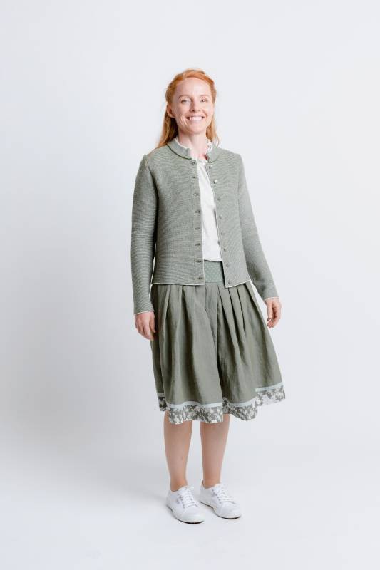 Rockmacherin Florentine Trachten-Strickjacke Mit Stehkragen Aus Merinowolle