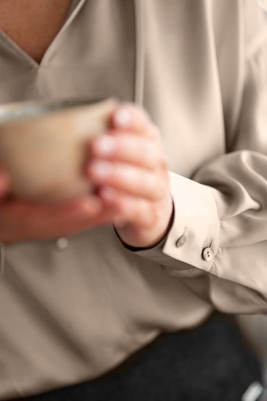 Rockmacherin Hilla Damenbluse Oversized Aus Viskosesatin