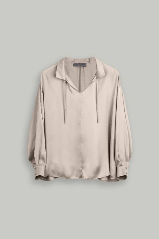 Rockmacherin Hilla Damenbluse oversized aus Viskosesatin