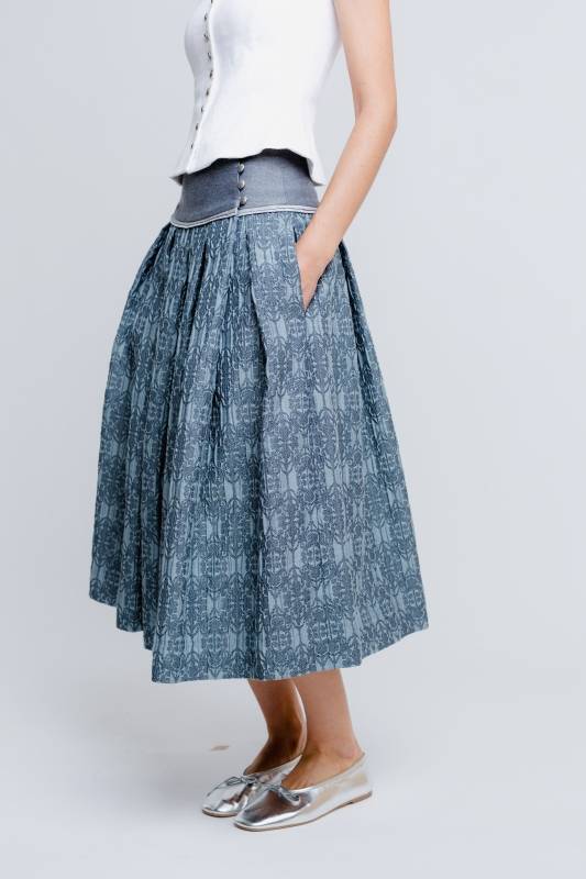 Rockmacherin Himmi Trachctenrock In Midilänge Mit Strukturiertem Jacquard