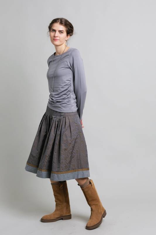 Rockmacherin Isbluma Trachterrock Mit Blumenmuster Auf Edlem Jacquardstoff