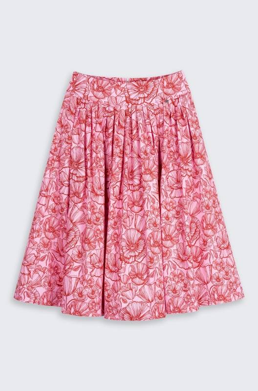 Rockmacherin Kalo lang Damenrock mit plakativem Blumenprint für Tracht und Moderne