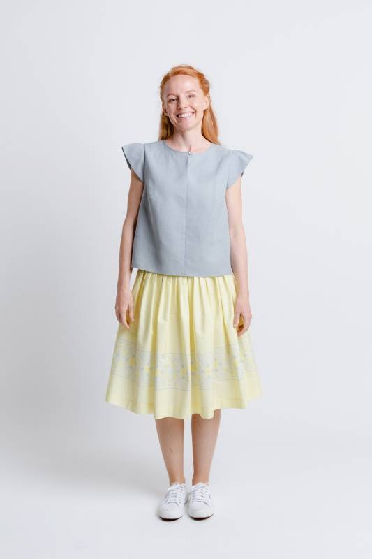 Rockmacherin Kalo Midi Damentrachtenrock Knielang Mit Bedruckter Bordüre