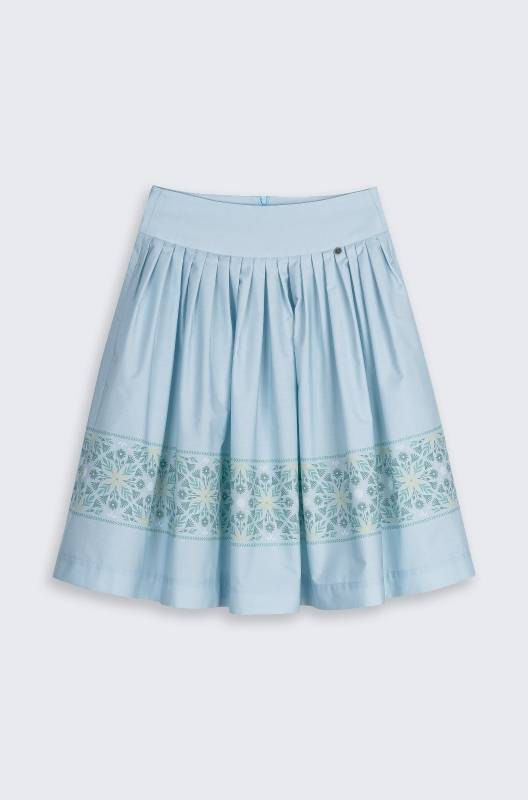 Rockmacherin Kalo midi Damentrachtenrock knielang mit bedruckter Bordüre