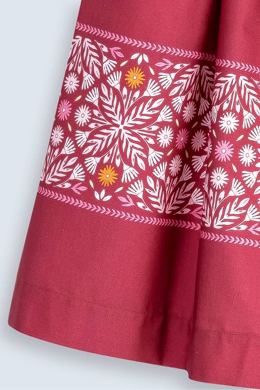 Rockmacherin Kalo Midi Damentrachtenrock Knielang Mit Bedruckter Bordüre