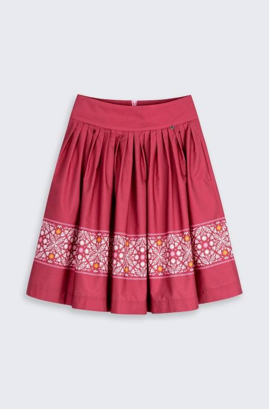 Rockmacherin Kalo midi Damentrachtenrock knielang mit bedruckter Bordüre