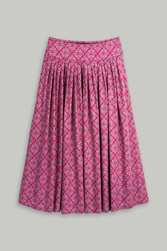 Rockmacherin Kalo Midirock Mit Formender Passe Aus Baumwollsatin