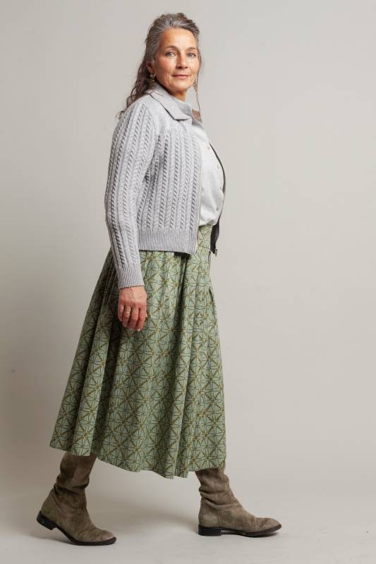 Rockmacherin Kalo Midirock Mit Formender Passe Aus Baumwollsatin