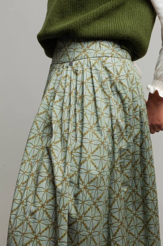 Rockmacherin Kalo Midirock Mit Formender Passe Aus Baumwollsatin