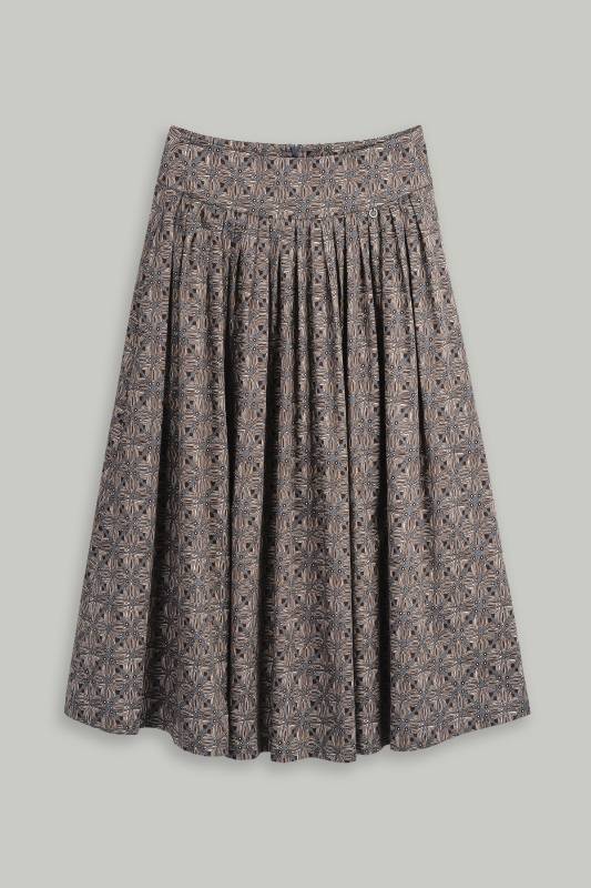 Rockmacherin Kalo Midirock mit formender Passe aus Baumwollsatin