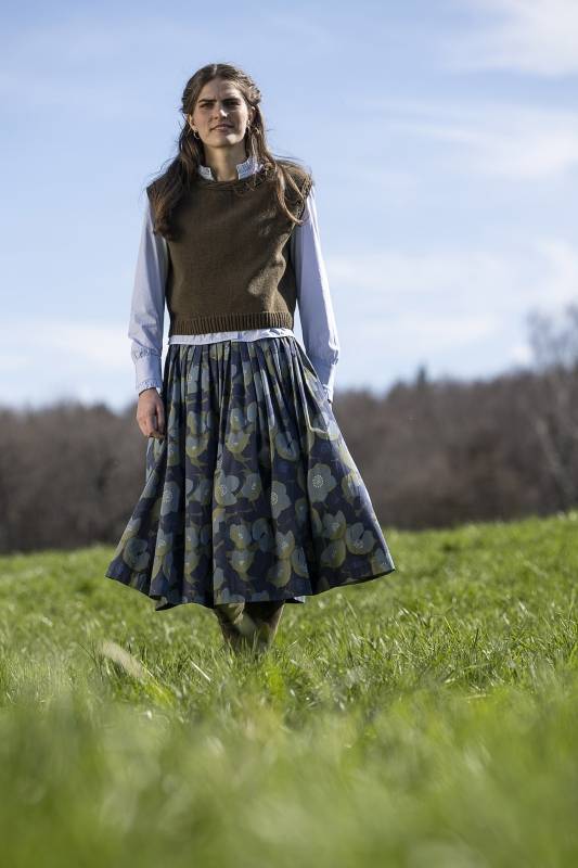 Rockmacherin Kalo Wadenlanger Rock Mit Plakativem Print Und Zwei Taschen