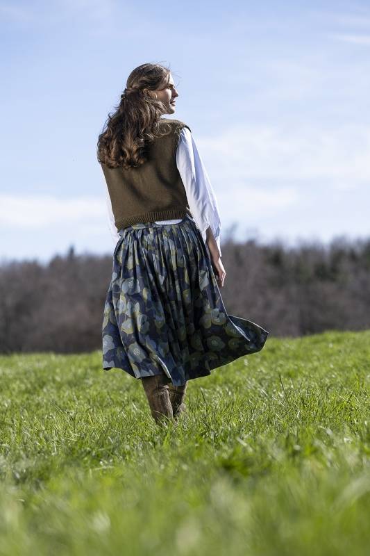 Rockmacherin Kalo Wadenlanger Rock Mit Plakativem Print Und Zwei Taschen