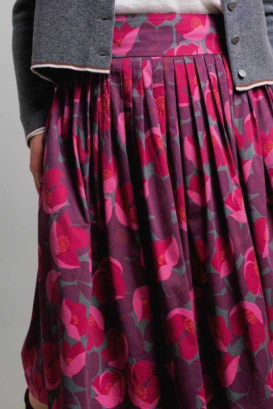 Rockmacherin Kalo Wadenlanger Rock Mit Plakativem Print Und Zwei Taschen