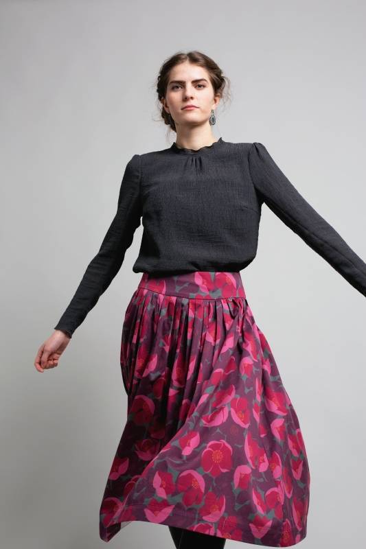 Rockmacherin Kalo Wadenlanger Rock Mit Plakativem Print Und Zwei Taschen