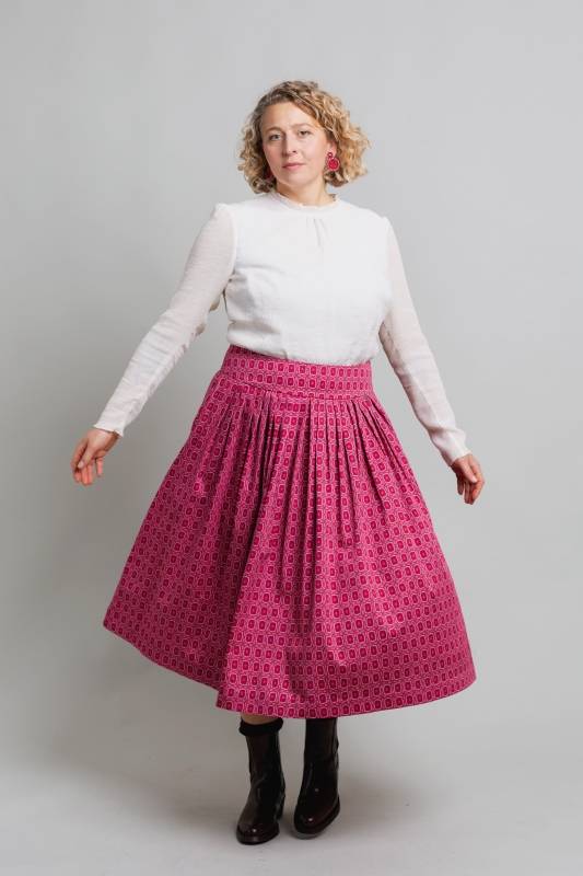 Rockmacherin Kalo Wadenlanger Rock mit Print und zwei Taschen Rockmacherin Kalo Wadenlanger Rock mit Print und zwei Taschen