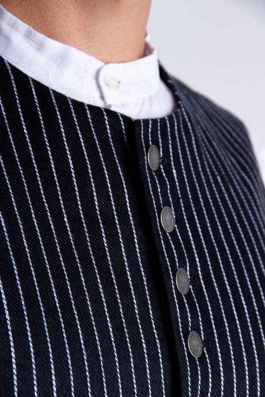 Rockmacherin Karl Herrenweste Schwarz/weiß, Gestreift