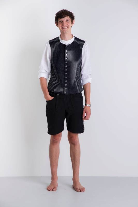 Rockmacherin Karl Herrenweste schwarz/weiß, gestreift