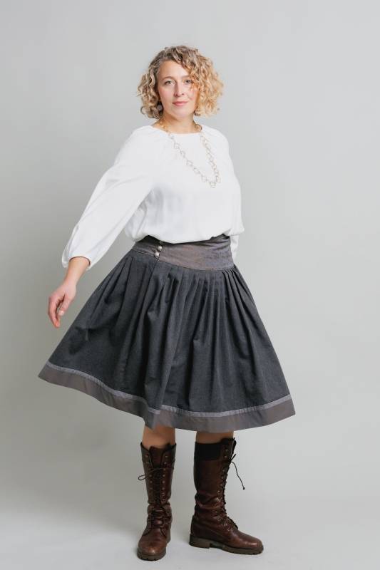 Rockmacherin Klöüsebärbl Trachtenrock Aus 100% Baumwllflanell Und Edlem Jacquaerd-Bund