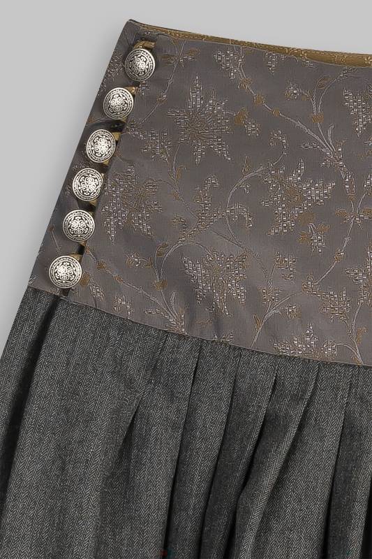 Rockmacherin Klöüsebärbl Trachtenrock Aus 100% Baumwllflanell Und Edlem Jacquaerd-Bund