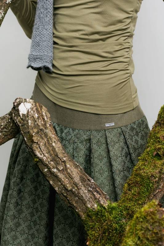 Rockmacherin Kronze Trachtenrock Mit Blätterrauten Auf Baumwolljacquard