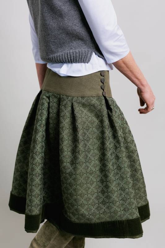 Rockmacherin Kronze Trachtenrock Mit Blätterrauten Auf Baumwolljacquard