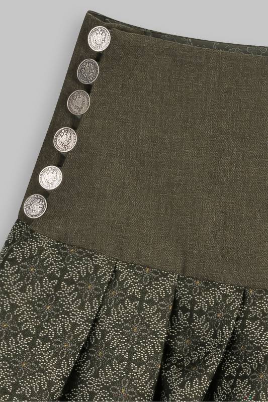 Rockmacherin Kronze Trachtenrock Mit Blätterrauten Auf Baumwolljacquard