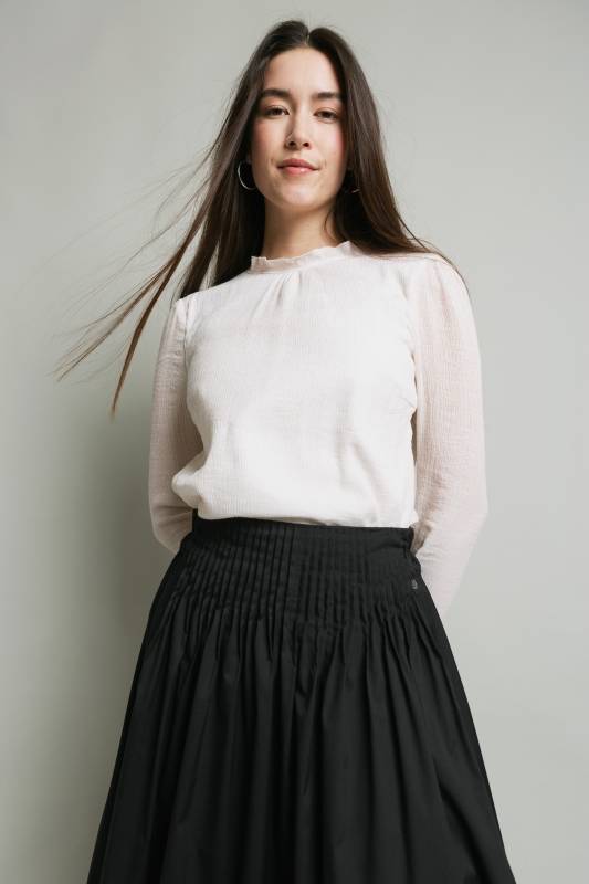 Rockmacherin Lucia Romantische Damenbluse Aus Viskose-Crêpe