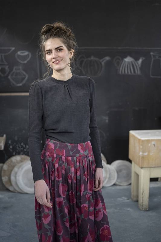 Rockmacherin Lucia Romantische Damenbluse Aus Viskose-Crêpe