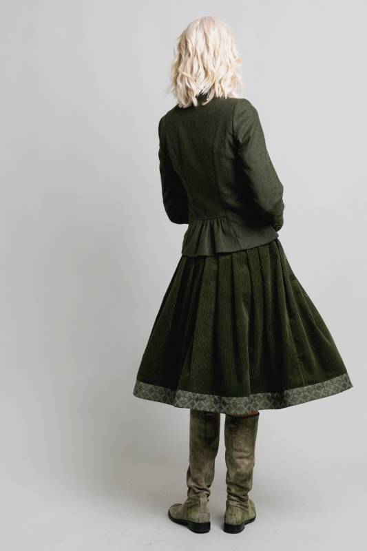 Rockmacherin Mathesdag Trachtenrock Aus Weichem Nadelgrünen Baumwoll-Cord