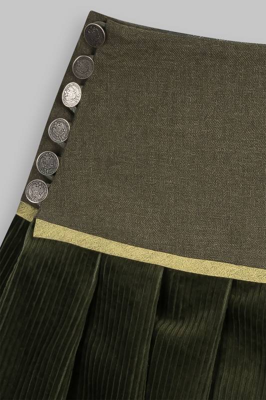 Rockmacherin Mathesdag Trachtenrock Aus Weichem Nadelgrünen Baumwoll-Cord