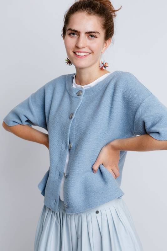 Rockmacherin Mella Strickjacke Im Landhaus-Stil, Mit Trendig Kurzem Ärmel