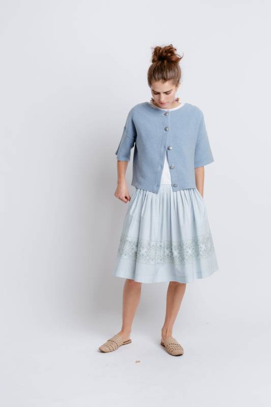 Rockmacherin Mella Strickjacke Im Landhaus-Stil, Mit Trendig Kurzem Ärmel