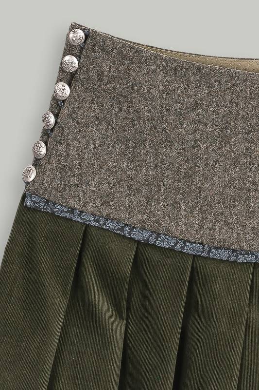 Rockmacherin Mooskissal Trachtenrock Mit Feincord Und Jacquardmuster Im Saum