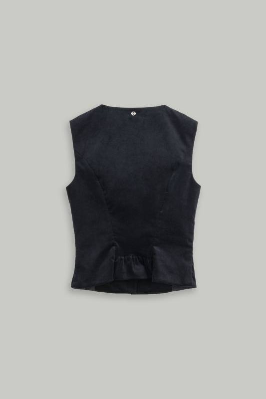 Rockmacherin Nanni Bayerl Trachtenweste Aus Elastischem Schwarzem Samt