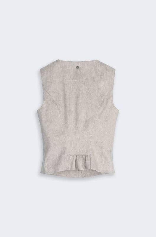 Rockmacherin Nanni Cafer Trachtenweste Für Damen In Elastischer Leinenmischung