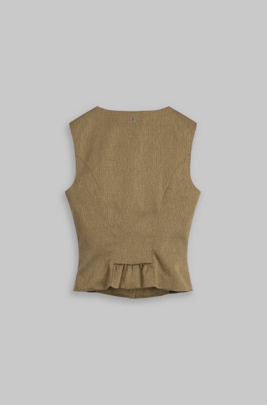 Rockmacherin Nanni Deininger Trachtenweste Aus Elastischem Baumwoll-Jacquard Mit Baumwollfutter