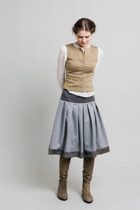 Rockmacherin Nanni Deininger Trachtenweste Aus Elastischem Baumwoll-Jacquard Mit Baumwollfutter