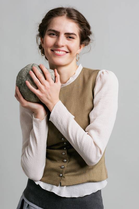 Rockmacherin Nanni Deininger Trachtenweste Aus Elastischem Baumwoll-Jacquard Mit Baumwollfutter