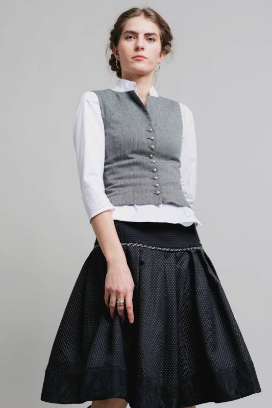 Rockmacherin Nanni Dobler Trachtenweste Aus Elastischem Baumwoll-Jacquard Mit Baumwollfutter