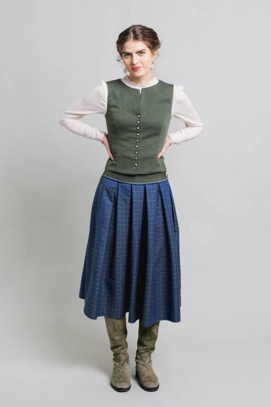 Rockmacherin Nanni Dreyer Trachtenweste Aus Elastischem Baumwoll-Jacquard Mit Baumwollfutter