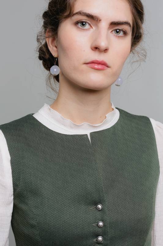 Rockmacherin Nanni Dreyer Trachtenweste Aus Elastischem Baumwoll-Jacquard Mit Baumwollfutter